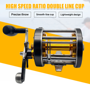 <span class=keywords><strong>Moulinet</strong></span> de pêche à la traîne en métal 3.9:1, résistance maximale 25 kg, tambour en fer robuste, manivelle lente, grande capacité pour la pêche en haute mer - Product Image 4