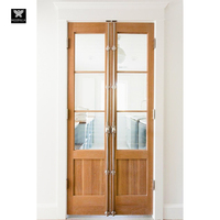 Porte française en bois massif avec loquet long en fer pour maisons, finition intérieure en noyer noir, portes de garde-manger