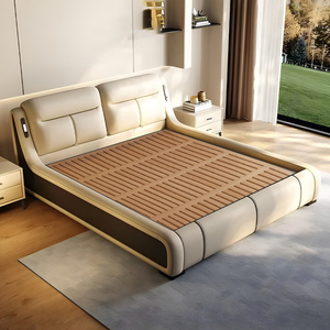 <span class=keywords><strong>Cama</strong></span> de Cuero Multifuncional <span class=keywords><strong>con</strong></span> <span class=keywords><strong>Respaldo</strong></span> Ajustable, Juego de <span class=keywords><strong>Cama</strong></span> Moderno de Lujo Ligero <span class=keywords><strong>con</strong></span> Almacenamiento, <span class=keywords><strong>Cama</strong></span> King de Alta Calidad <span class=keywords><strong>con</strong></span> Luz Nocturna - Product Image 2
