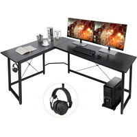 Vente directe d'usine bureau d'étude en forme de L coin noir bureau d'ordinateur bureau à domicile bureau de jeu