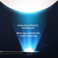 Brosse à Dents Électrique Sonique 2-en-1 Rechargeable sans Fil, Étanche IPX7, avec Minuteur Intelligent, 6 LED Bleues pour Blanchiment et Nettoyage Dentaire