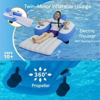 Chaise longue gonflable électrique avec moteur intégré, pliable, portable, en PVC, pour piscine, transat flottant pour jeux aquatiques
