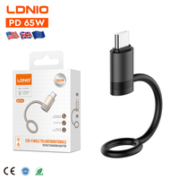 Câble de charge rapide LDNIO LC260 65W, câble de données en silicone, convertisseur USB-C mâle, câble TYPE-C révolutionnaire pour iPhone