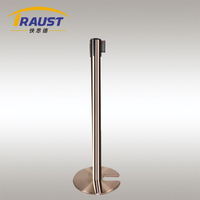 Traust personnalisé en acier inoxydable métal en forme de U base empilable sécurité aéroport file d'attente ligne séparateurs rétractable ceinture barrière stanchion