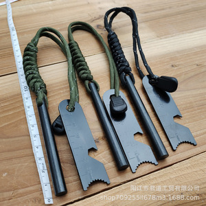 Allume-feu en bâton de magnésium 8x80mm, outil de survie en plein air avec règle et cordon pour utilisation en milieu sauvage - Product Image 1