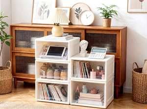 خزانة تخزين بلاستيكية شفافة بأدراج، منظم سطح المكتب للملابس والمنزل والمكتب، صندوق تخزين قابل للتكديس - Product Image 2