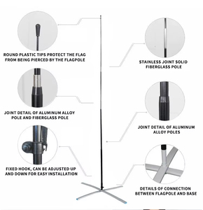 제조 업체 공급 맞춤형 하이 퀄리티 UV/디지털 인쇄 폴리에스터 비치 플래그 옥외 광고 전시회 - Product Image 3