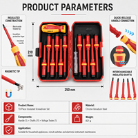 Kit d'outils isolants 13 pièces, tournevis à embout magnétique, lames interchangeables, 1000V, manuel, pour réparation domestique, étui rigide, OEM