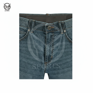 Tissu denim extensible 100% coton, pantalon en denim de gros pour hommes avec taille, logo et design personnalisés. - Product Image 1