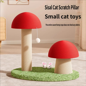 LKS Little Mushroom Red, Pequeño Árbol para Gatos y Poste <span class=keywords><strong>Rascador</strong></span>, Duradero, Resistente a los Arañazos, Juguete para Gatos que No Desprende Pelos - Product Image 1