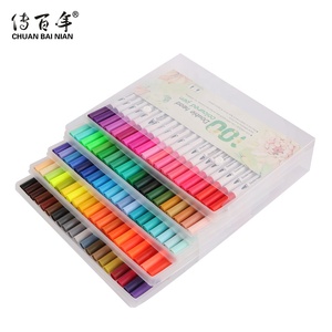 เครื่องเขียนของโรงเรียนปากกาแปรงปลายคู่สี100สำหรับปากกามาร์กเกอร์ศิลปะและการวาดภาพระบายสีน้ำบรรจุภัณฑ์ชุดที่ใช้บรรจุ - Product Image 2