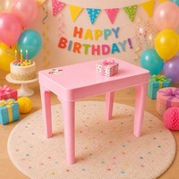 Bureau pour enfants en plastique avec coins arrondis, faible hauteur, pour la chambre des enfants d'âge préscolaire, table de jeu pour tout-petits, facile à nettoyer, robuste, pour l'intérieur