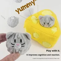 Jouet sonore interactif Kaidile pour chien, best-seller, en peluche écologique, motif dessin animé, souris à nourriture cachée, balle à mâcher