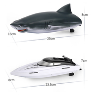 Bateau télécommandé 2 en 1, bateau RC en forme de requin, bateau rapide RC avec tête de requin RC et bateau de course électrique 2,4 GHz, jouet de simulation requin