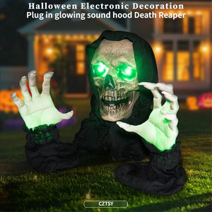 ของตกแต่งฮาโลวีนรูปยมทูต ซอมบี้ หัวกะโหลก เรืองแสง สำหรับเสียบปลั๊กไฟ ใช้ตกแต่งบ้านผีสิง ห้องลับ สนามหญ้า หรือกลางแจ้ง สร้างบรรยากาศน่ากลัว - Product Image 1