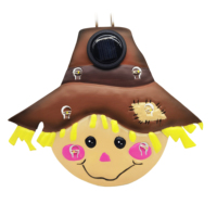 Lampe décorative d'extérieur en métal, alimentée à l'énergie solaire, étanche et résistante aux intempéries, en forme de corbeau effaroucheur mignon, artisanat artistique