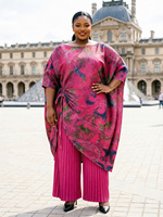 Ensemble assorti 2 pièces pour femmes africaines grandes tailles : haut kaftan imprimé abstrait à manches chauve-souris et pantalon plissé à jambes larges