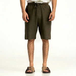 Pantalones Cortos Bermuda de Lona para Hombre, Cintura Media, Elástica, Color Sólido, Estilo Casual, Tela Transpirable de Nailon/Algodón, Parte Delantera Impermeable - Product Image 1