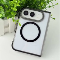 Coque de téléphone magnétique pliable pour iPhone Duo, couverture supérieure en acrylique transparent PC mince, anti-jaunissement, TPU souple absorbant les chocs, faible MOQ