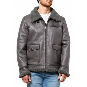 Chaqueta <span class=keywords><strong>de</strong></span> Cuero Genuino para Hombre, Diseño Nuevo, Precio Económico, Corte Regular Cómodo, Color Sólido, Mangas Largas - Product Image 1