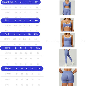 EnovStars Set Yoga Personalizzato 5 Pezzi Senza Cuciture da Donna: Reggiseno Sportivo, Top a Maniche Lunghe, Pantaloncini, Leggings e Top Corto con Effetto Scrunch Butt per Allenamento in <span class=keywords><strong>Palestra</strong></span> - Product Image 3