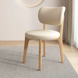 Chaise de salle à manger en bois pour la maison, avec dossier en cuir ou en tissu et coussin moelleux, pour cuisine, salle à manger, restaurant - Product Image 6