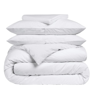 Khách Sạn Sang Trọng Satin Trắng Quilt Duvet Cover Set Mềm Cotton 4-Mảnh Bé Bộ Đồ Giường Đôi Kích Thước Cho Giấc Ngủ Thoải Mái Bán Buôn - Product Image 1
