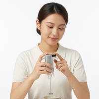 Mousseur à lait électrique portable, mousseur à main en acier inoxydable, fouet pour café et matcha