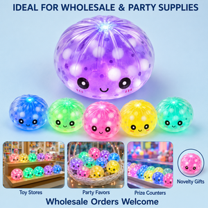 Colorful <b>Light</b> <b>up</b> Dumpling Squeeze <b>Toy</b> Cute Flashing <b>Sensory</b> Stress Relief Ball with Steamer Basket Packaging - Product Image 6