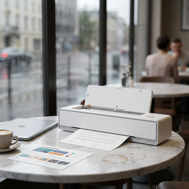 Ultra Slim A4 Color Inkjet Printer with Multi Connectivity, Pocketable Travel Printer for Business Trips On-the-Go