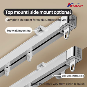 Aroddy 28-61 inch mở rộng đôi Rèm theo dõi thiết kế hiện đại hợp kim nhôm thông minh Trần cửa sổ thép Rèm cực - Product Image 6