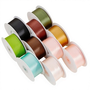 4cm Solid Color Encrypted Single-sided High-end Satin <strong>Ribbon</strong> 25 Yards Wedding Gift Packaging for Fresh Flowers Cake Webbing DIY - Product Image 1