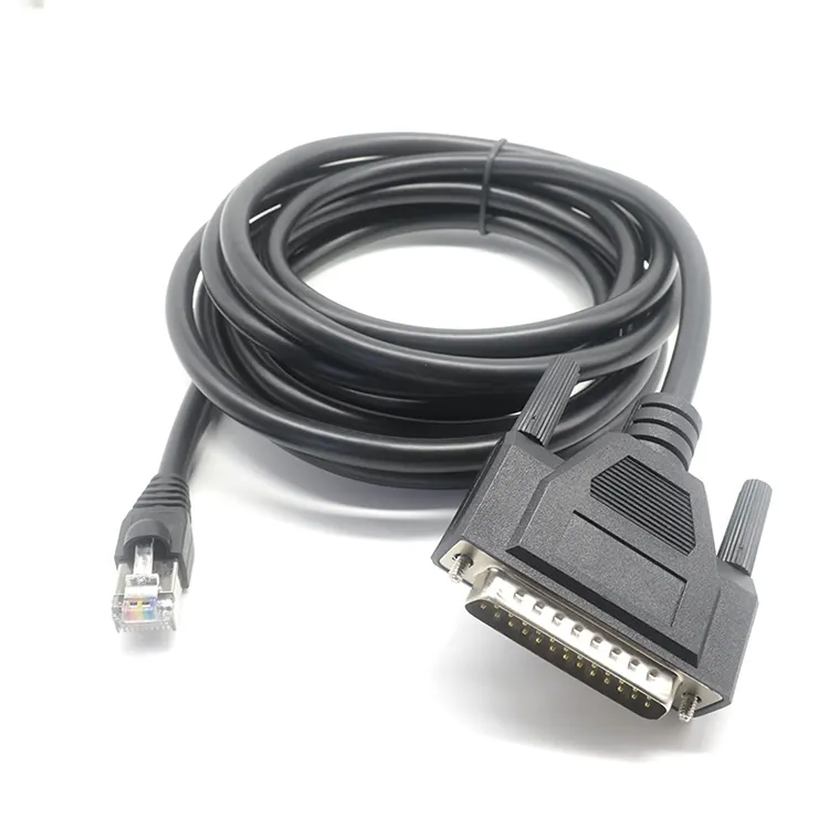 DB25 Pin Connector to RJ50 10P10C Ethernet Male to Male Network Patch Connection Cable for Computer