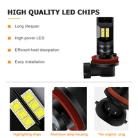 Kaidengzhe 12V 30W Phare antibrouillard LED 12SMD 6000K H8 9005 Hb4 en alliage d'aluminium, certifié CE, pour voitures
