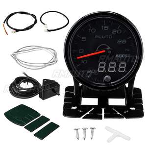 ELUTO - Medidor de Presión de Turbo para Automóvil con Pantalla LED Dual de 2 Pulgadas y 52 mm, 10 Colores, Indicador de Temperatura de Agua y Aceite, Tacómetro, Voltímetro, EGT, con Soporte - Product Image 6