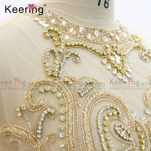 <span class=keywords><strong>Collar</strong></span> con apliques de cristal con cuentas populares en el vestido de novia para coser - Product Image 4