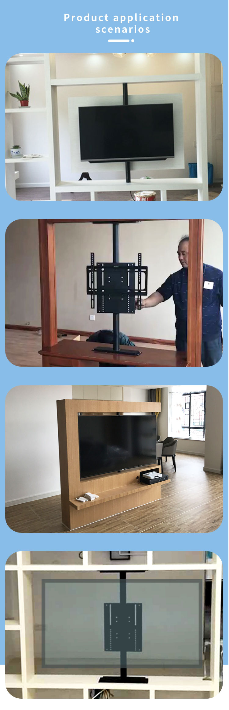 Manual 360 degree rotation Cabinet living room furniture led tv Screen stands bracket wall tv mounts tabletop TV bracket lift