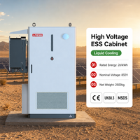 Batterie de stockage d'énergie haute tension grande capacité 261 kWh 832 V, refroidissement liquide, armoire ESS extérieure LiFePO4 314 Ah, usage commercial, IP55