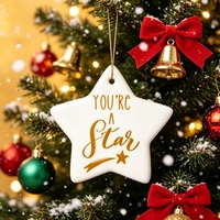 Ornement de Noël personnalisé en céramique, imprimé par sublimation UV, souvenir de vacances moderne et sincère pour l'amitié
