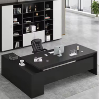 Bureau de direction moderne avec armoire latérale assortie, bureau de gestionnaire pour espace de travail d'entreprise