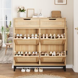 Hot bán 4 lật ngăn kéo & 2 ngăn kéo hàng đầu freestanding Tủ lưu trữ giày hẹp - Product Image 4