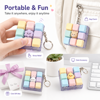Porte-clés personnalisé avec logo ODM 2x2, figurine en PVC premium en forme de gâteau ou de lait, jouet mécanique anti-stress