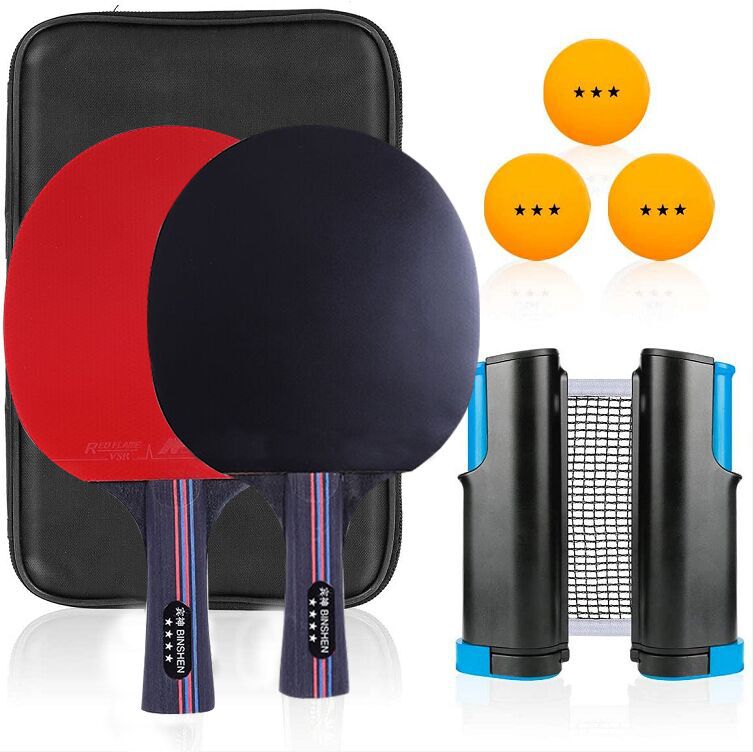 Professional Game Table Tennis Portable Set Includes 2 Boards 3 Telescopic Net Frame Made Wood for Training Competitions