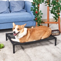 Lit surélevé pour chien à cadre en acier, lits de refroidissement surélevés, lit hamac pour chien hors sol, lit rafraîchissant portable pour animal de compagnie avec maille respirante