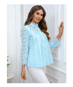 Produit Hautement Recommandé : Chemise Femme en Dentelle et Tissu Mesh, Style 2025, Nouvelle Collection - Product Image 5