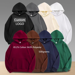 เสื้อฮู้ดผู้ชายปักโลโก้ตามสั่ง ผ้าคอตตอนผสมโพลีเอสเตอร์ หนัก 500 กรัม ผ้าฟลีซ สีพื้น ทรงลำลอง แขนยาว ใส่ได้ในฤดูใบไม้ร่วง - Product Image 4