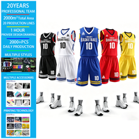 Tenues de basketball personnalisées avec nom, numéro et logo, 100% polyester respirant, impression numérique, maillots et shorts d'entraînement, ensembles uniformes, col en V, OEM