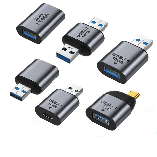 Metal USB C 3.1 Adapter OTG 10Gbps Fast Data Transfer Type-C 3A Charging Converter for Samsung Xiaomi Phone Macbook Pro Tablet
