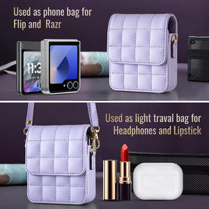 Funda tipo Cartera de cuero PU para mujer para <span class=keywords><strong>Samsung</strong></span> Z <span class=keywords><strong>Flip</strong></span> 6 para Huawei P50 Pocket OPPO Find N3 <span class=keywords><strong>Flip</strong></span> Motorola Razr 50 Ultra-a prueba de golpes - Product Image 5