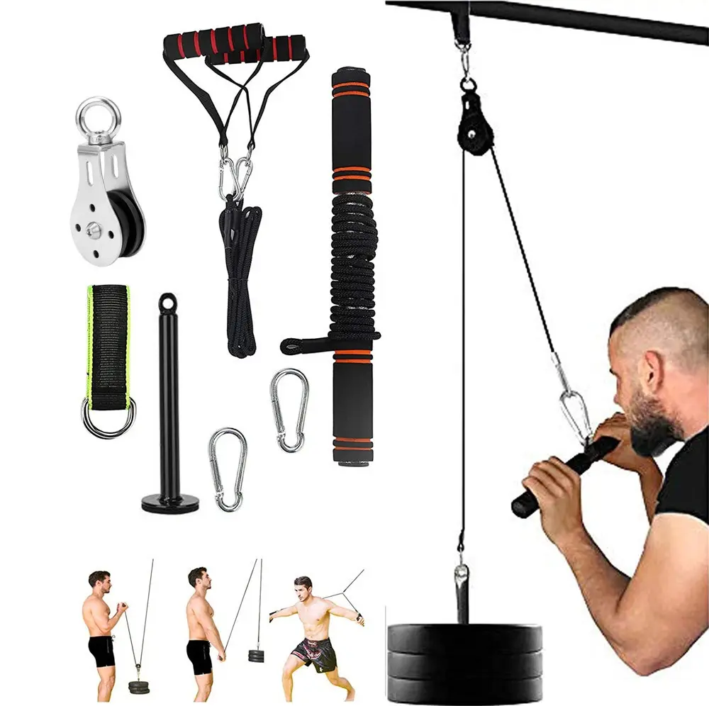 Arm Biceps Triceps Rope Fitness Equipment Hand Strength Training Home Gym DIY Pulley Cable Machine DIY Loading Pin Lifting